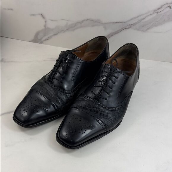 Mezlan Tyson Black Leather Cap Toe Oxford Lace Up Dress Shoes Mens 8.5 W main image 6